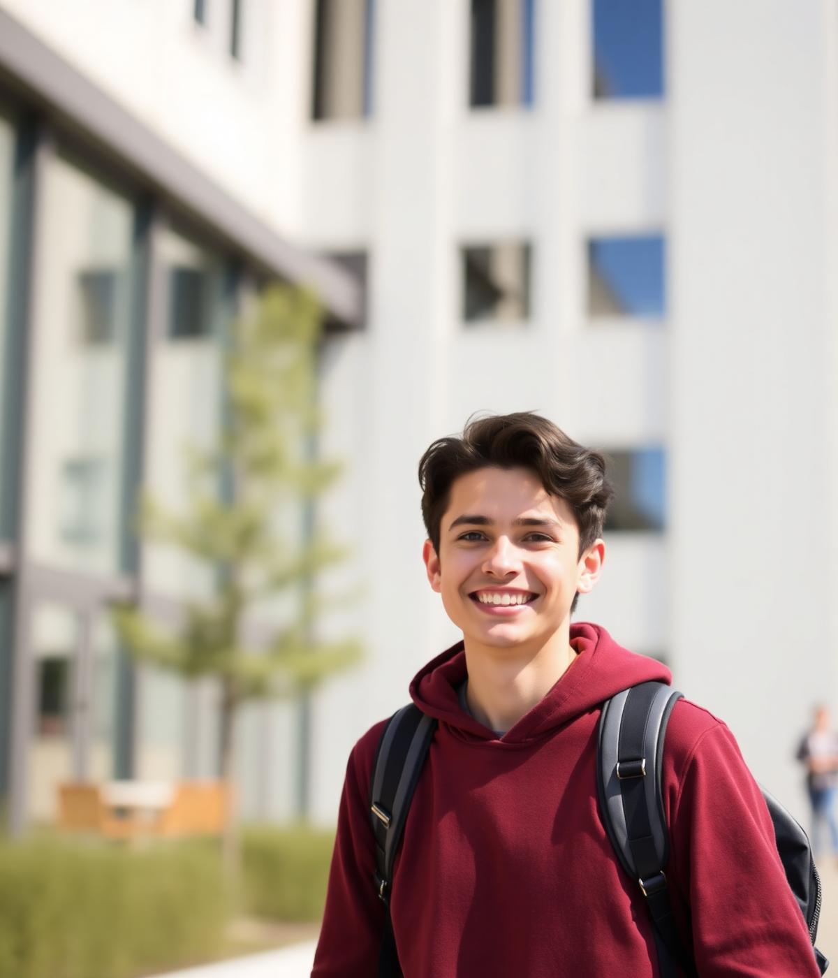 Smiling international student on campus